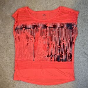 Oakley Orange Graphic Cap Sleeve Tee